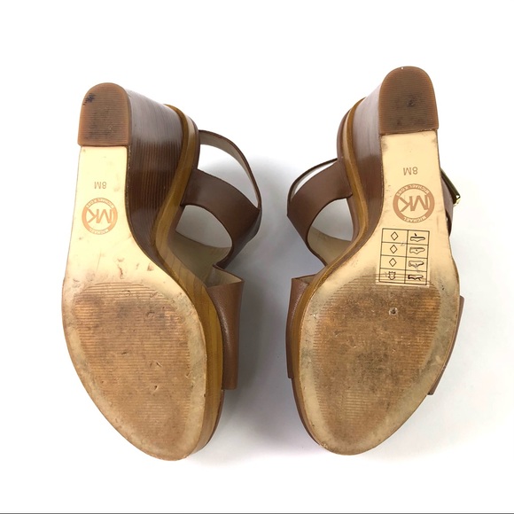 Michael Kors Brown Josephine Leather Sandal Wedge - Picture 9 of 9